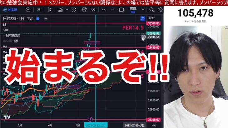 【日本株の空売り勢がさらに丸焦げ】半導体株急伸で日経平均３万円越え。円安、ドル円上昇が押し上げる。米国株は債務上限問題で下落。大手ハイテクだけが強い。岸田首相が半導体誘致。