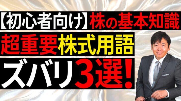 【株の基本知識】超重要株式用語『ズバリ３選！！』【資産形成｜株式投資｜短期投資｜長期投資｜株価予想】