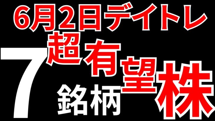 【見逃し厳禁】6月2日用の有望株7銘柄をチャートで解説！SEKのデイトレテクニック