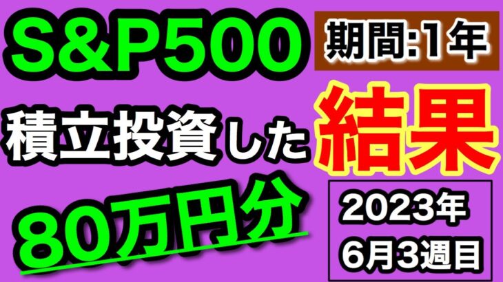 【つみたてNISA/投資信託】eMAXIS Slim 米国株式(S&P500) 1年2ヶ月目の運用成績公開 80万円を積立投資した結果(2023年6月3週目時点)