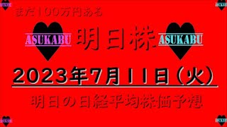 【明日株】明日の日経平均株価予想　2023年7月11日　もうこれ以上は耐えられないの巻( ﾟДﾟ)