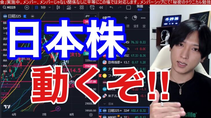 【日本株これからが勝負！！】NTT完全民営化検討で急落。円安加速で日経平均上昇→空売り勢また焼かれるか⁉レーザーテック重すぎ。米国株、ナスダックは銀行株、資源株強い。ハイテク売られる。