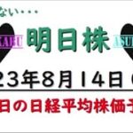 【明日株】明日の日経平均株価予想　2023年8月14日　成り行きは無しの巻( ﾟДﾟ)