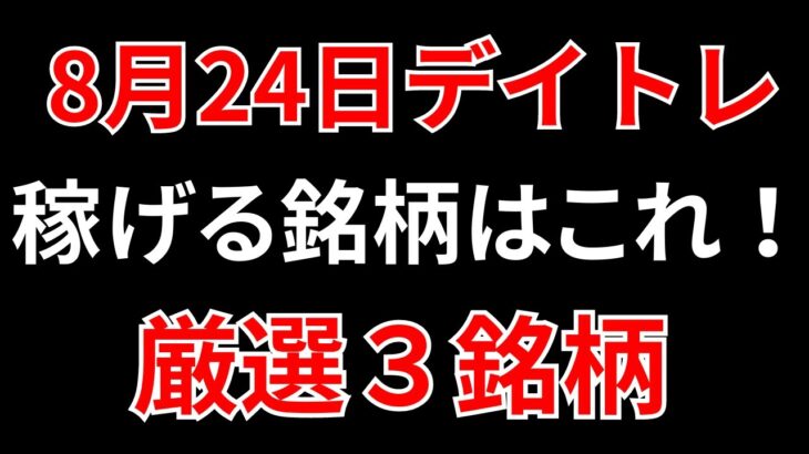 【見逃し厳禁】8月24日の超有望株はコレ！！SEKのデイトレ テクニック