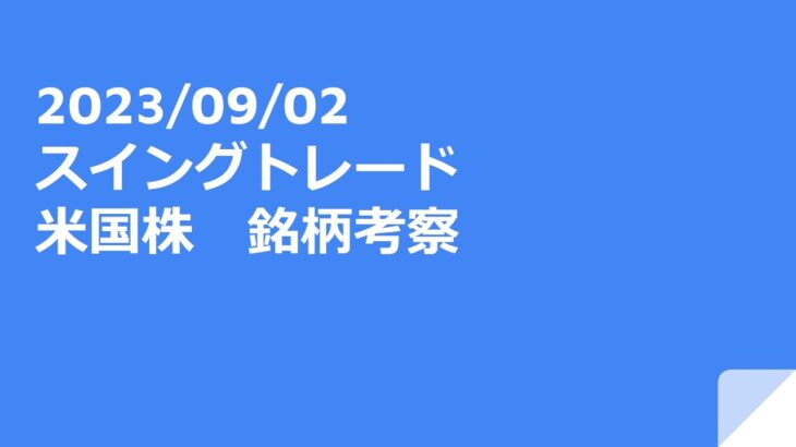 2023年09月02日（土）スイングトレード　米国株　銘柄考察