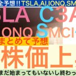 TSLAテスラC3AI,IONQイオンキューSMCI,ARQQ 株価まとめて予想【全力】上昇し出す　ＡＩ革命はこんなもんじゃない