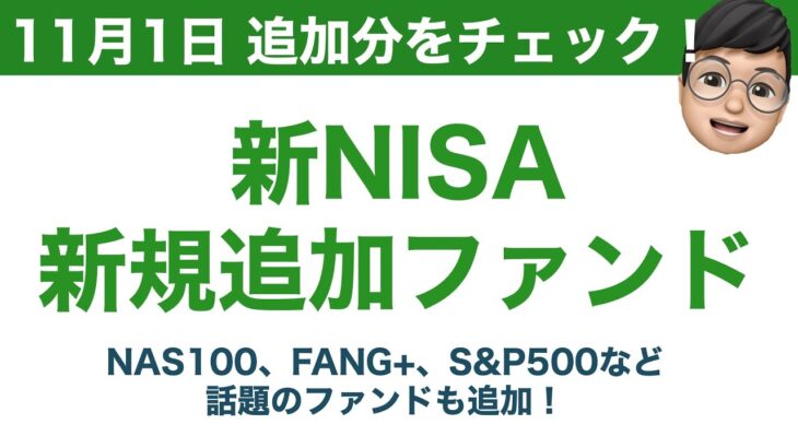 【新NISA】成長&つみたて投資枠の11月追加分のファンドの紹介！(🐸の寸評！)