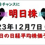 【明日株】明日の日経平均株価予想　2023年12月7日 　12月も残りわずか！ここでみせるぞ明日株の巻( ﾟДﾟ)