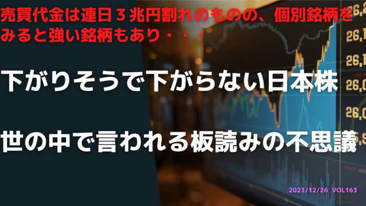 下がりそうで下がらない年末の日本株 33250円の蓋を突破できるか？　（雑談）　板読みから考える情報を解釈する力の重要性