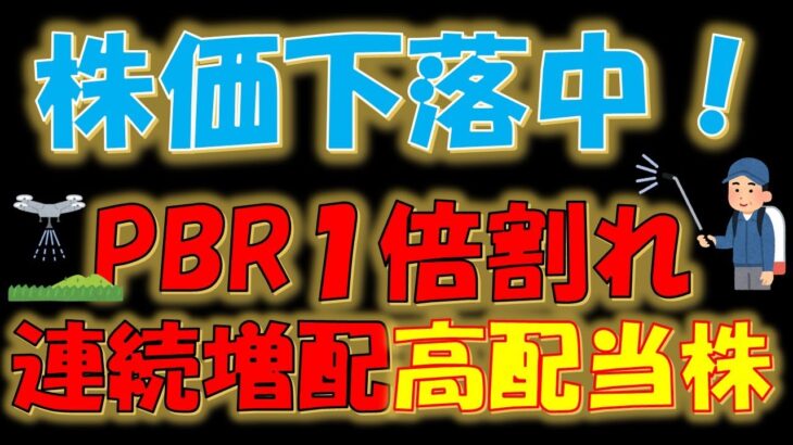 【新NISAでも必見！】株価下落中！PBR１倍割れ連続増配高配当株