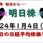 【明日株】明日の日経平均株価予想　2023年1月4日　初日から・・・の巻(*’ω’*)