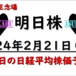 【明日株】明日の日経平均株価予想　2024年2月21日　ここが正念場の巻(*’ω’*)