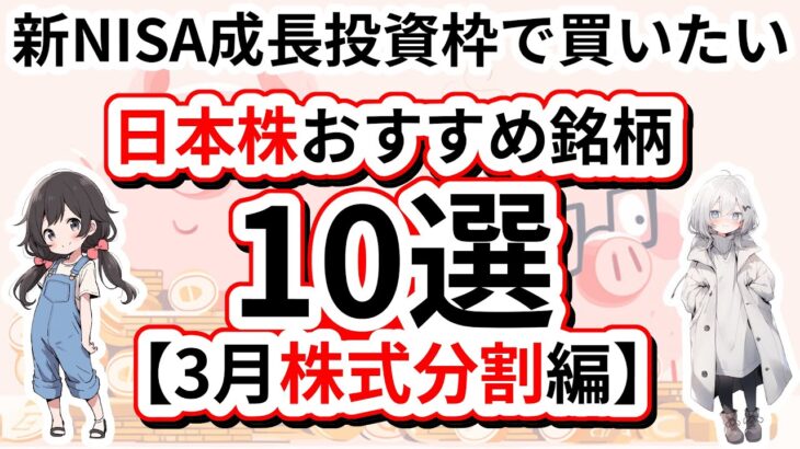 【投資初心者必見】新NISAの成長投資枠で買いたい日本株のおすすめ銘柄10選【3月株式分割編】