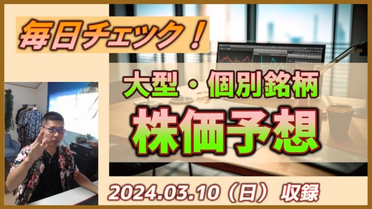 【毎日チェック！】株価予想｜大型個別高配当銘柄｜2024.03.10（日）収録