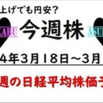 【今週株】今週の日経平均株価予想　2024年3月18日～3月22日　日銀利上げでも円安？の巻(*’ω’*)