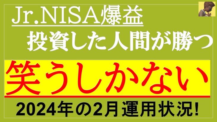 【Jr.NISA放置中！含み益増加で笑うしかない！】2年間満額投資した結果を見よ！！Jr.NISAの投資結果報告！eMAXIS Slim、SPYD、QYLD、VYM、HDV、レバナス、米国株、全世界