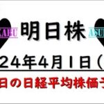 【明日株】明日の日経平均株価予想　2024年4月1日 買い場到来の巻(*’ω’*)