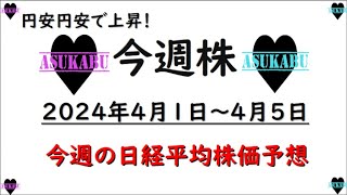 【今週株】今週の日経平均株価予想　2024年4月1日～4月5日　円安継続で日経爆上げの巻(*’ω’*)