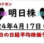 【明日株】明日の日経平均株価予想　2024年4月17日　いつかうの？の巻(*’ω’*)