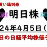 【明日株】明日の日経平均株価予想　2024年4月5日　買い場買い場買い場の巻(*’ω’*)