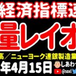 【解雇発生】小売売上高／ニューヨーク連銀製造業景況指数／サムスン補助金【4月15日 深夜の米国株ニュース】