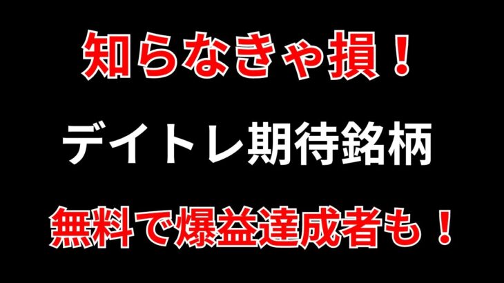 【検証！デイトレ有望株は役に立つのか？】必見！当日用で細かくチェック！　SEKのデイトレ テクニック