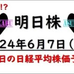 【明日株】明日の日経平均株価予想　2024年6月7日　 相場転換の可能性の巻(*’ω’*)