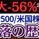 【下落率-56％】S&P500暴落の歴史を解説！米国株投資で失敗する原因。