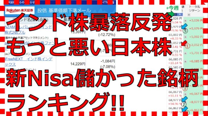 新nisaおすすめ銘柄,FANG+,S&P500,NASDAQ100が儲かる&インド株日本株は暴落