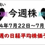 【今週株】今週の日経平均株価予想　2024年7月22日～26日　7月の戦い終盤の巻(*’ω’*)