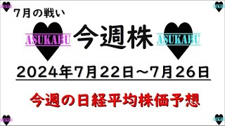 【今週株】今週の日経平均株価予想　2024年7月22日～26日　7月の戦い終盤の巻(*’ω’*)