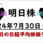 【明日株】明日の日経平均株価予想　2024年7月30日　???の巻(*’ω’*)