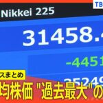 【過去最大の下落幅】日経平均株価の終値は4451円↓　下落率はリーマンショック･東日本大震災級【関連ニュースまとめ】