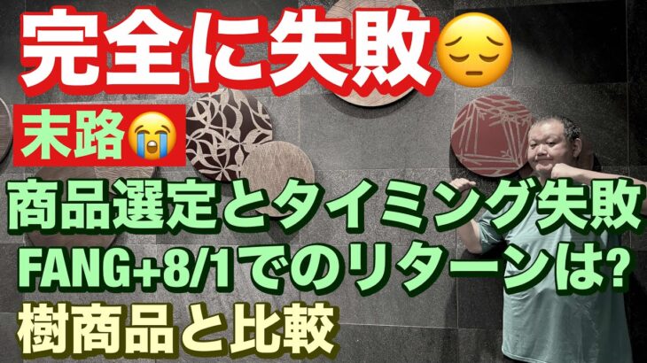 商品選定とタイミング失敗の末路😭  FANG+8/1時点でのリターンは? 樹商品と比較😤レバナスで自由を手に入れる