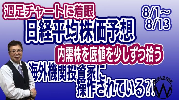 週足チャートに着目！日経平均株価予想　内需株を底値で拾う　海外投資家に操作されている⁈