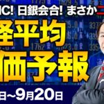 【株価予想】最新の日経平均×来週の株価見通し／二番底？！FOMC！FRB大幅利下げ観測！0.25%？0.5%？日銀会合、波乱か！利上げと利下げ！円高！米株下落？日本株追随？／【9/17〜9/20】