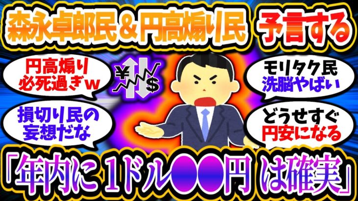 新NISA森永卓郎民＆円高煽り民とんでもない予想を披露するｗｗ「年内には1ドル●●円確実だぞ！」【2chお金/投資】