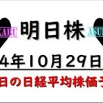 【明日株】明日の日経平均株価予想　2024年10月29日　ここから！