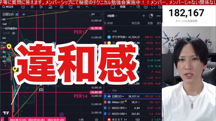 日本株の動きに違和感。ドル円下落で日経平均395円下落。中国株、香港ハンセンが9％大暴落。円高進行で自動車株が弱い。金利上昇で米国株、ナスダック、半導体株、仮想通貨BTCも弱い