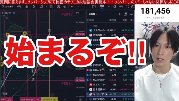 日本株騙し上げか⁉︎ショートカバー炸裂で日経平均732円高。石破関連株上昇で日本株急反発。日銀12月利上げ観測で円安、ドル円144円台。米国株最高値推移。ナスダック、半導体株どうなる。