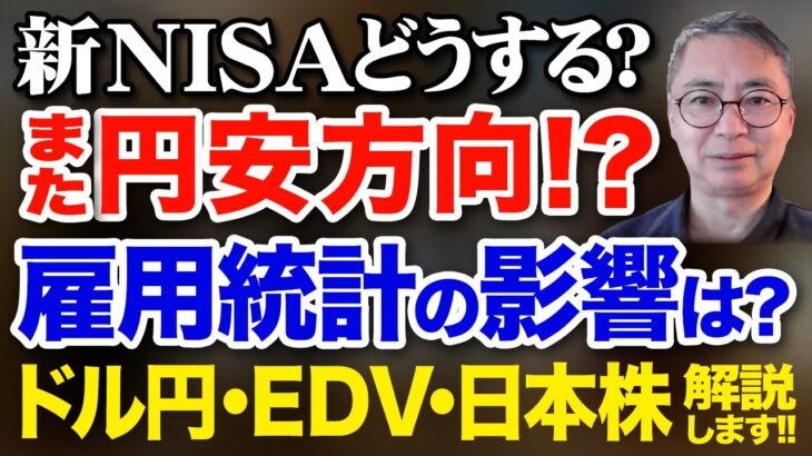 新NISAどうする？また円安方向！？雇用統計で好転！？超長期米国債ETF（EDV)　　日本に与える影響を解説　投資家税理士が本音を語る