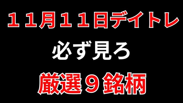 【見逃し厳禁】11月11日の超有望株はコレ！！SEKのデイトレ テクニック