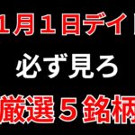 【見逃し厳禁】11月1日の超有望株はコレ！！SEKのデイトレ テクニック