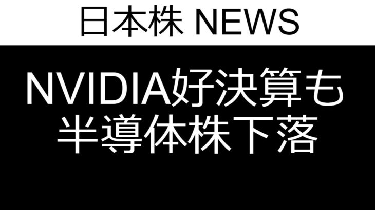 【日本株　11月21日】NVIDIA好決算も半導体株下落