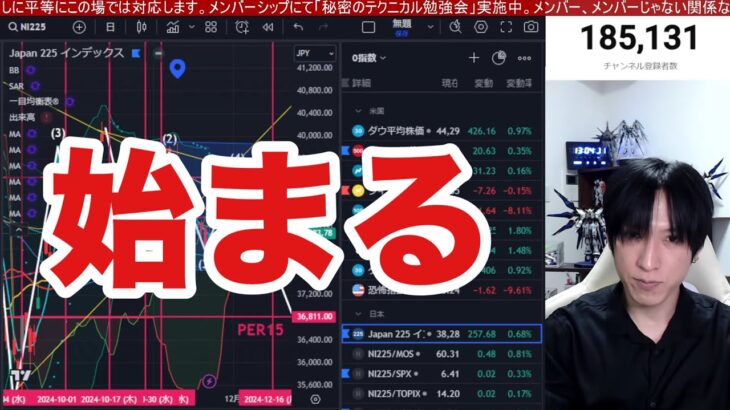 11/24【日本株爆上げか⁉】日経先物３００円上昇で海外勢も日本株買い越し。ドル円154円推移。半導体株急落止まるか。米国株、ナスダック、半導体株はバリュー株優位。仮想通貨BTC強い。