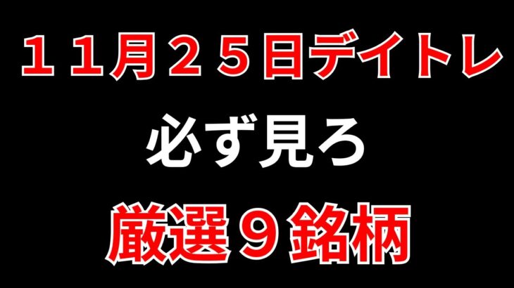 【見逃し厳禁】11月25日の超有望株はコレ！！SEKのデイトレ テクニック