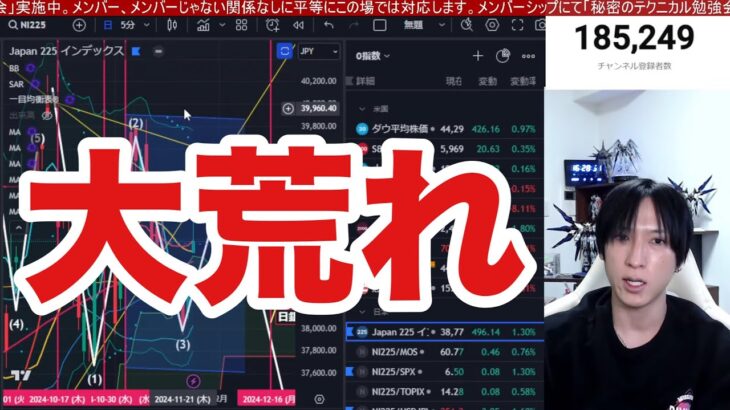 11/27【日本株急落ヤバい‼】関税発言、円高爆速で自動車株が大暴落。半導体株は一部急反発も日経平均続落。ドル円151円台。米国株、ナスダックは最高値更新で強すぎる。仮想通貨BTC急落。