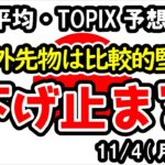 【日経平均・TOPIX】下げ止まりそうな日本株、懸念材料は米大統領選挙、東証の大引け延長とクロージングオークション導入にもご注意を【週間日本株予想 2024/11/4～】