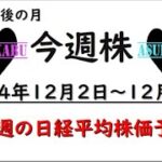 【今週株】今週の日経平均株価予想　2024年12月2日～6日　今年最後の大勝負(何回目？)の巻(*’ω’*)