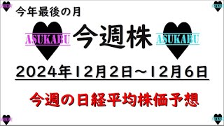 【今週株】今週の日経平均株価予想　2024年12月2日～6日　今年最後の大勝負(何回目？)の巻(*’ω’*)